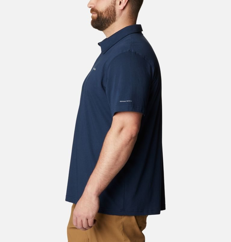 Men's Columbia Thistletown Hills Polo Shirts Navy | Plus Size CA-Z8L63